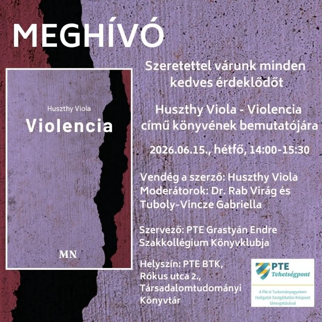 Könyvbemutató: Huszthy Viola – Violencia